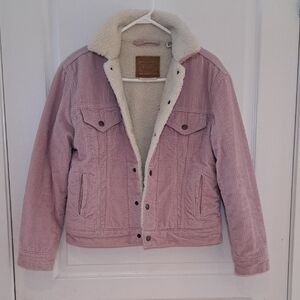 154 - Levi's Pink Corduroy Sherpa Jacket Women's